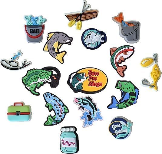 Fishing-Themed Shoe Accessories – Perfect for decorating footwear and wristbands, an essential ... | Amazon (US)