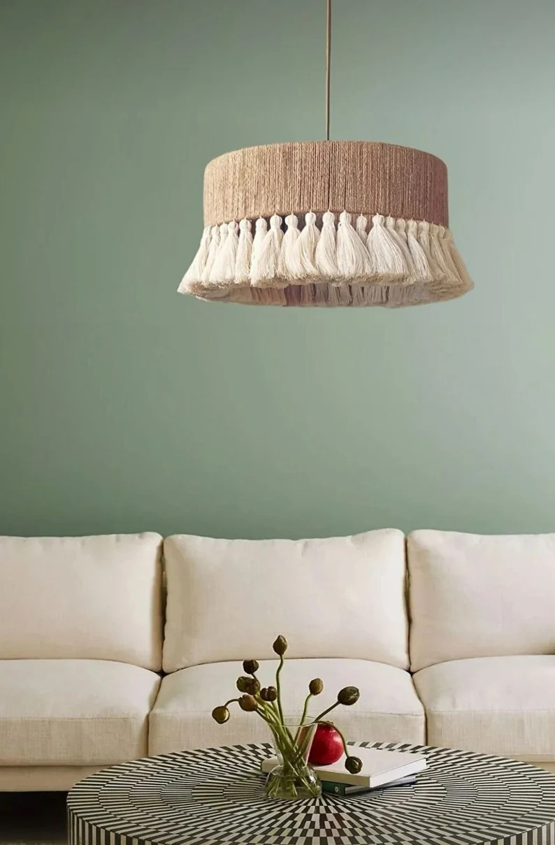Boho Light, Rustic Chandelier, Fringe Chandelier, Bohemian Chandelier, Tassel Chandelier, Cotton ... | Etsy (US)