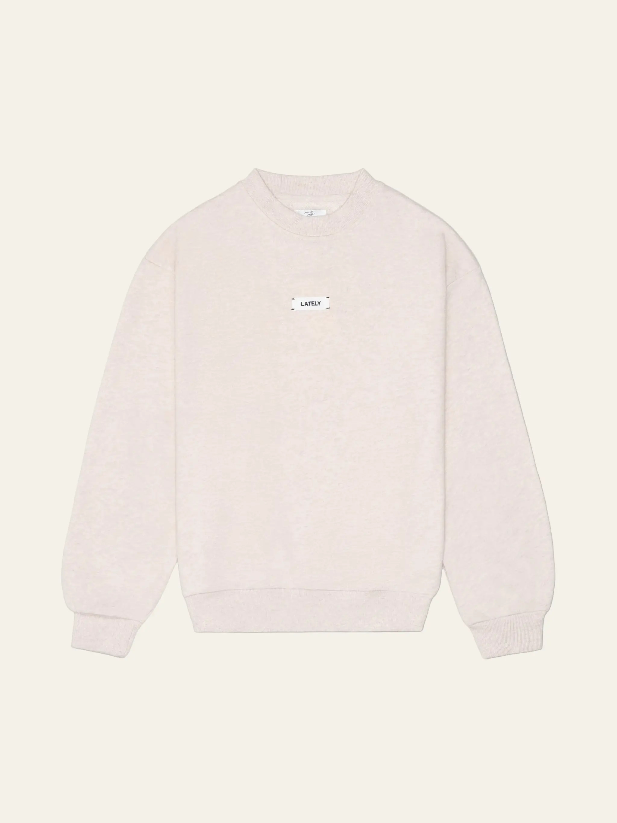 Core Crewneck Heathered Oatmeal | Lately Lounge The Label