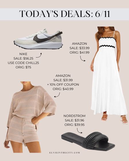 Today’s deals include 25% off Nike sneakers, a crochet cover up from Amazon, a maxi dress from Amazon, and black slide sandals from Nordstrom. 

Ootd, summer dress, white dress, summer sandals, fashion sneakers 

#LTKover40 #LTKfindsunder50 #LTKsalealert