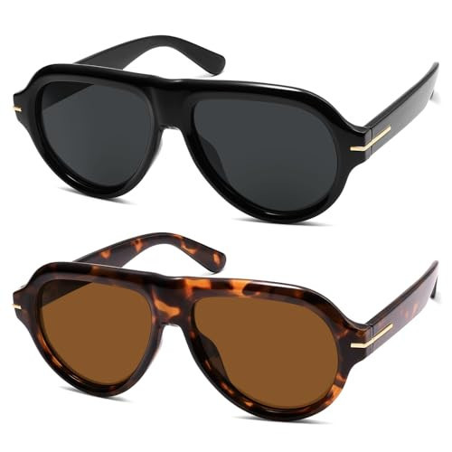 Amazon.com: HERJOUR Polarized Aviator Sunglasses Trendy RetroWomens Mens 90s Classic Vintage Sun ... | Amazon (US)