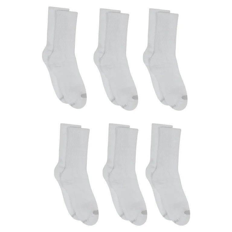 Hanes Women's Crew Socks 6-Pack  Value Cool Comfort Ext Sizes 8-12 Cushioned - Walmart.com | Walmart (US)