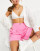 ASOS DESIGN linen mom shorts in pink | ASOS (Global)