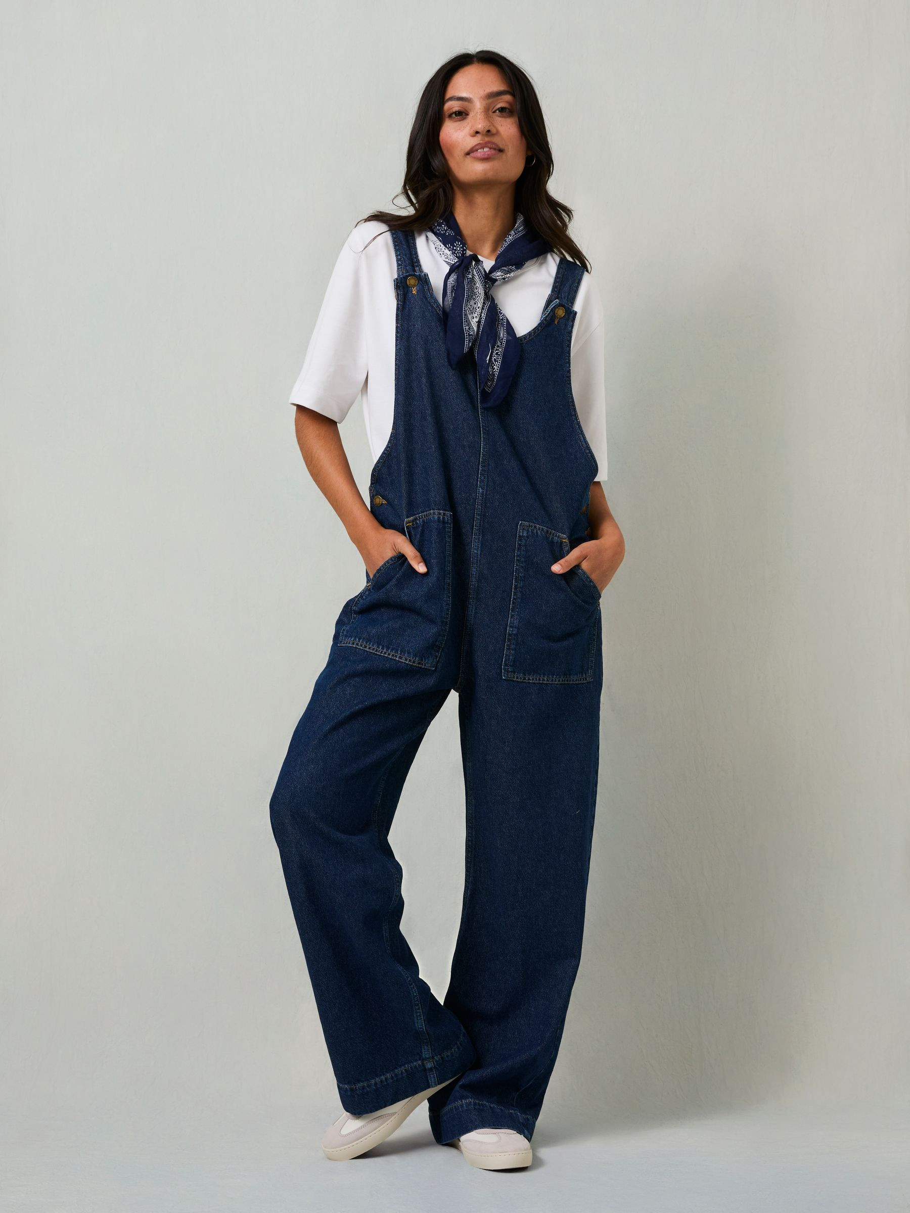 Raffles Blue Denim Dungaree | FatFace | Fat Face