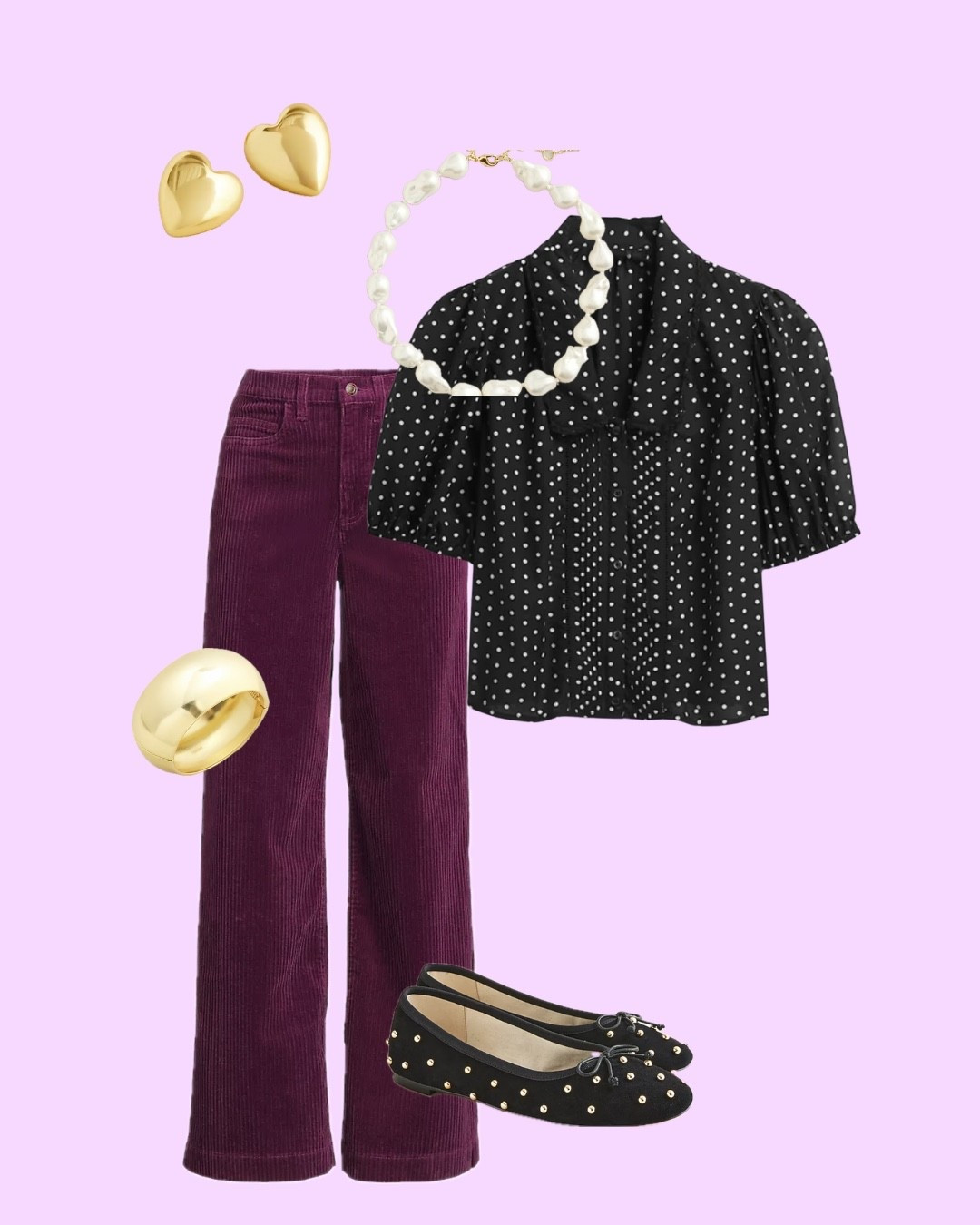 FALL OUTFIT! POLKA DOT BLOUSE! CORDUROY! CHUNKY ACCESSORIES! BALLET FLATS! SALE SALE SALE!

#LTKSeasonal #LTKStyleTip #LTKSaleAlert