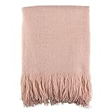 SARO LIFESTYLE Sevan Collection Throw Blanket, 50" x 60", Pink | Amazon (US)