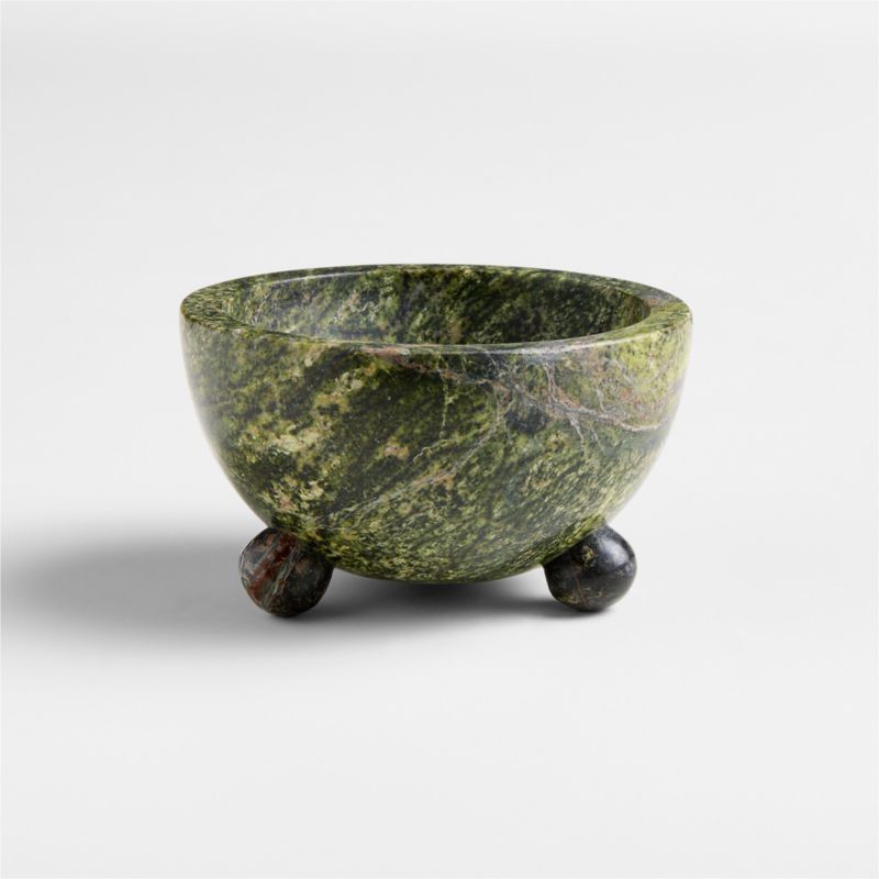 Pom Pom 3-Oz. Green Marble Pinch Bowl by Laura Kim + Reviews | Crate & Barrel | Crate & Barrel