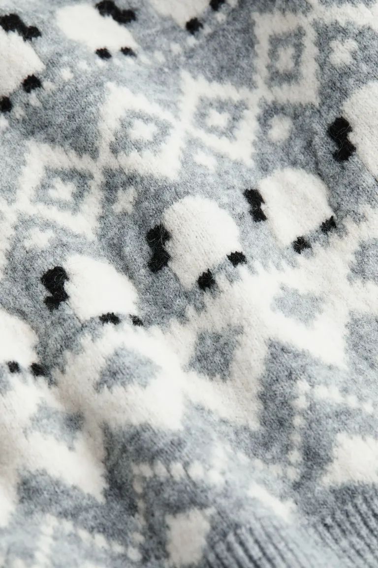 Jacquard-knit Sweater - Light gray/sheep - Ladies | H&M US | H&M (US + CA)