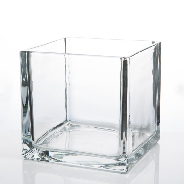 Richland Square Glass Cube Vase 6" - Walmart.com | Walmart (US)