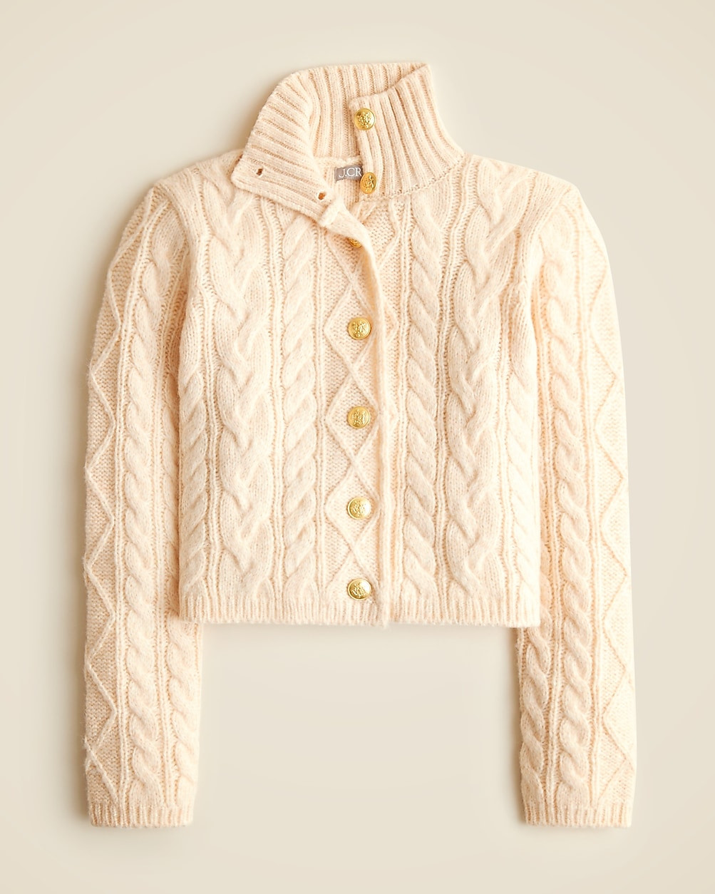 Cable-knit turtleneck cardigan sweater | J. Crew US