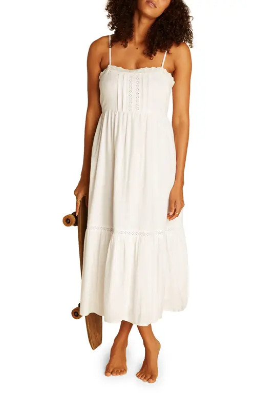 Billabong x Wrangler Peachy Keen Cotton Midi Dress in Salt Crystal at Nordstrom, Size Small | Nordstrom