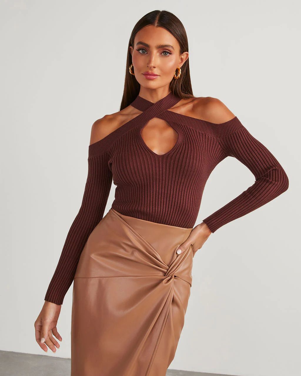 Kellie Off The Shoulder Ribbed Knit Top | VICI Collection