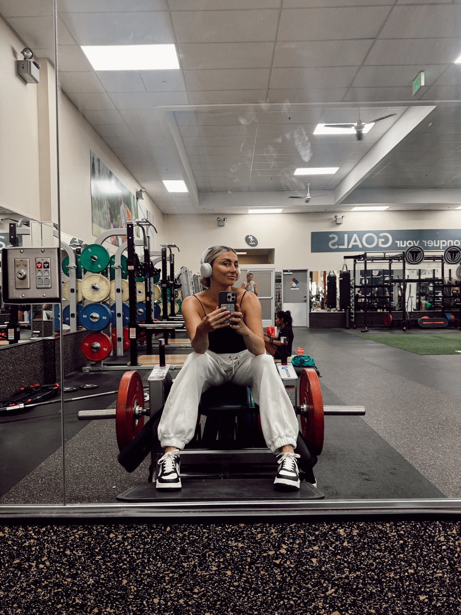 Vuori sweatpants and Lululemon bodysuit! 

#LTKFitness #LTKShoeCrush #LTKFindsUnder50