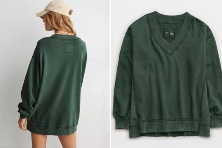 We love a good oversized sweatshirt moment. 30% off!! Such a cute style, loving this green color- there's lots more colors to choose from too! 

#LTKsalealert #LTKfindsunder50 #LTKGiftGuide