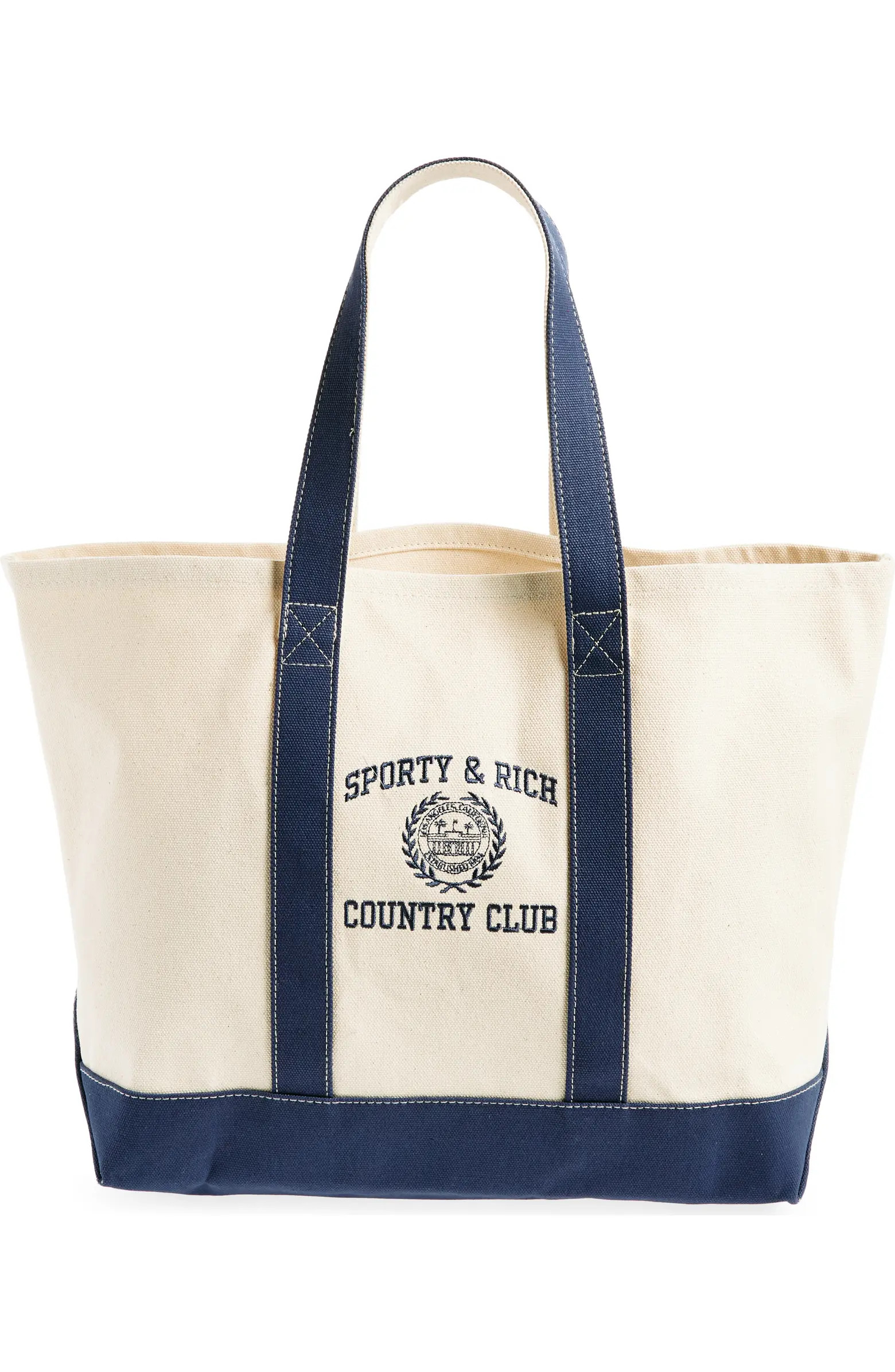 Varsity Crest Embroidered Cotton Tote | Nordstrom