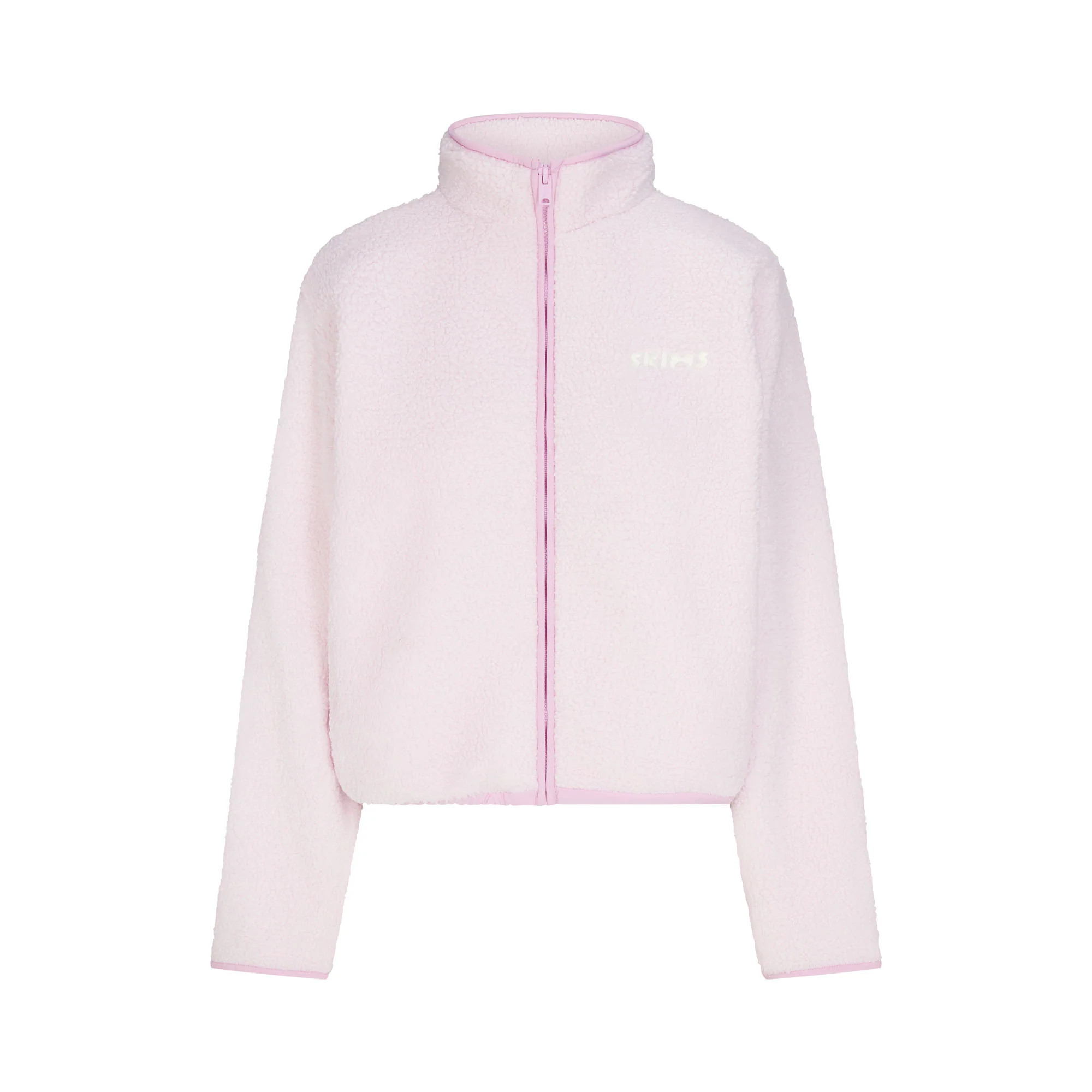SKIMS Boxy Zip Up Jacket | Pink | 2XS | Teddy | SKIMS (US)