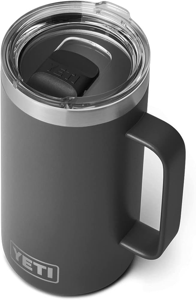 YETI Rambler 24 oz Mug, Vacuum Insulated, Stainless Steel with MagSlider Lid, Charcoal | Amazon (US)