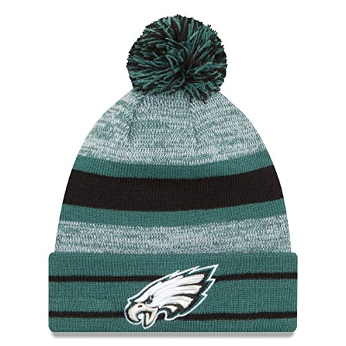 New Era Unisex-Adult NFL Official Sport Knit Classic Cuffed Knit Pom Beanie Hat (Philadelphia Eagles) | Amazon (US)