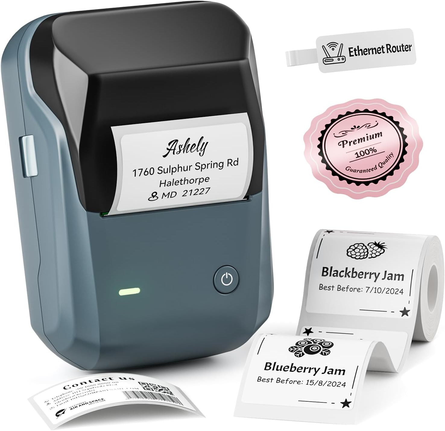 NIIMBOT B1 Label Maker Machine with Tape, 2Inch Thermal Label Printer, Blue | Amazon (US)