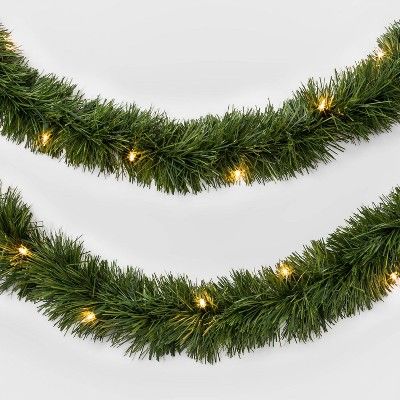 18ft Pre-lit Artificial Christmas Garland Clear Lights - Wondershop™ | Target