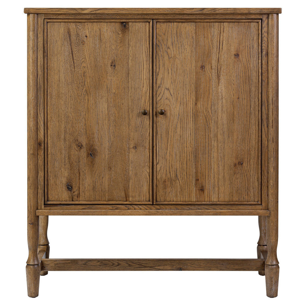 Bari Weathered Oak Bar Cabinet | Kathy Kuo Home