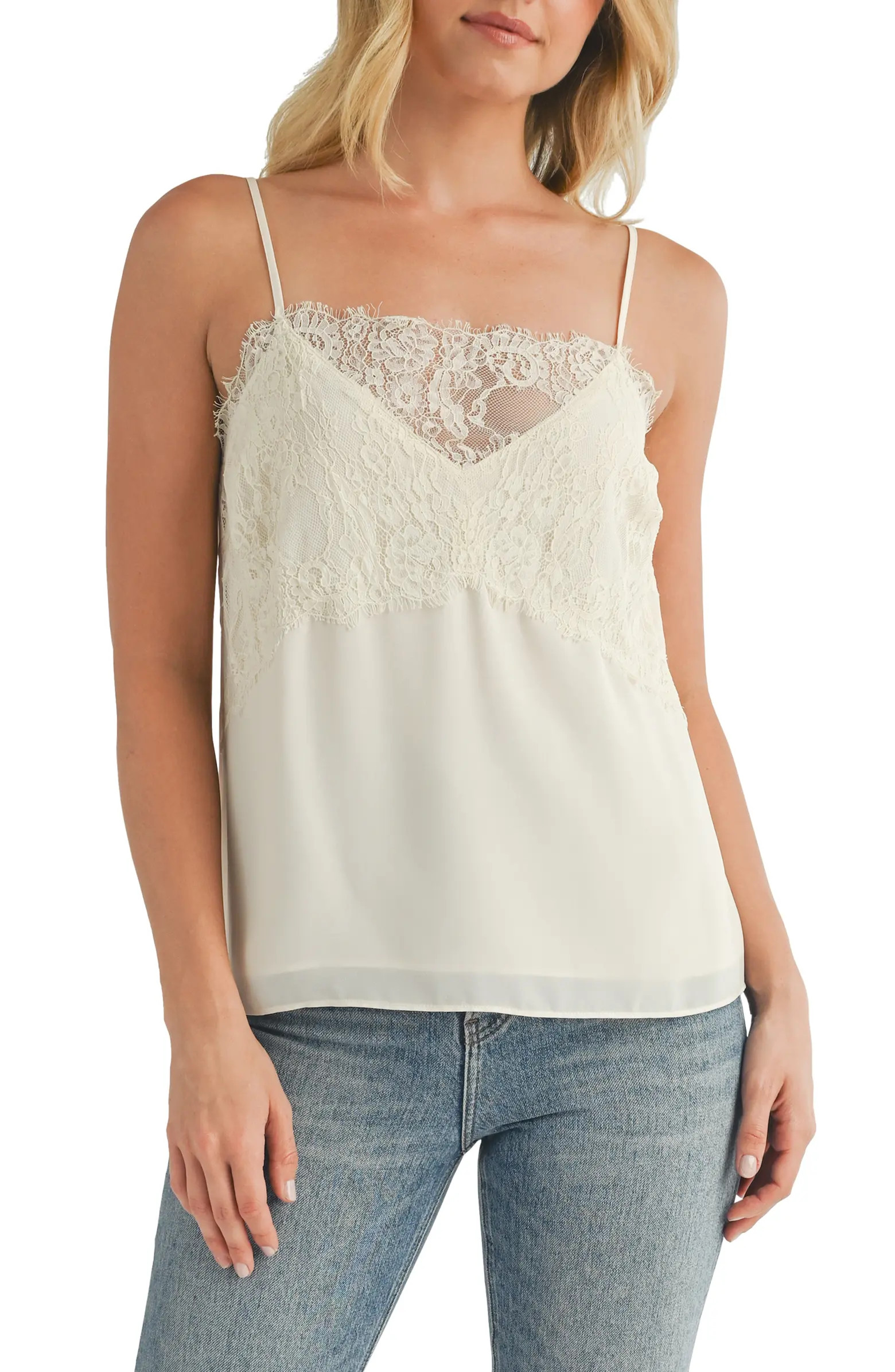 Lace Trim Satin Camisole | Nordstrom