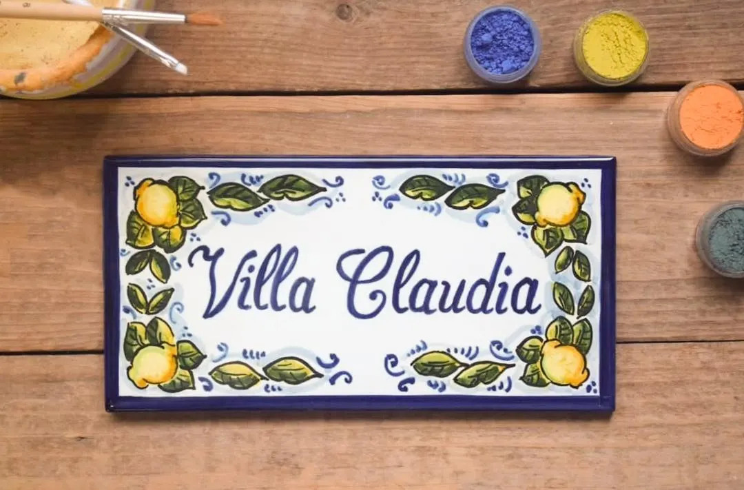 Custom Lemons address plaque, Amalfi coast ceramic tiles, Italian house number plaque, welcome ho... | Etsy (US)