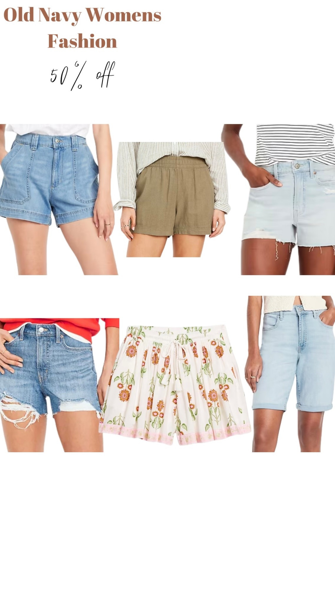 50% off Old Navy Memorial Day sale. Summer shorts. Denim shorts. Flowy shorts. Shorts for summer. Summer style. Start over 30 fashion over 40.

#LTKSaleAlert #LTKSummerEdit #LTKFindsUnder50