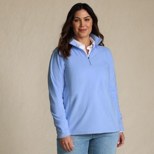 Petite Anyweather Fleece Quarter Zip Pullover - Lands' End - Green - XS | Lands' End (US)