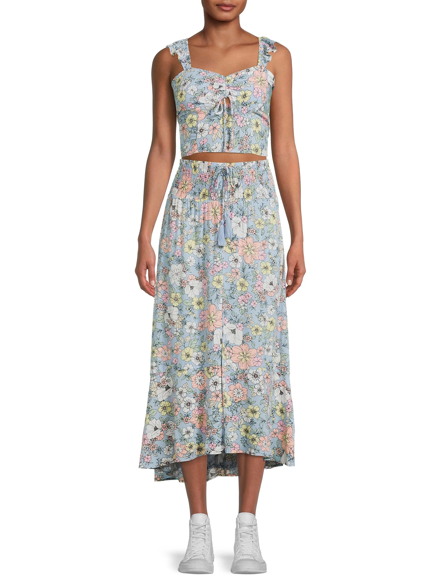 No Boundaries Juniors Maxi Skirt Set - Walmart.com | Walmart (US)