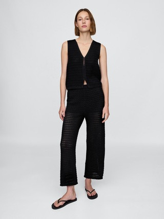 100% Cotton Crochet Ankle Pants | Gap (US)