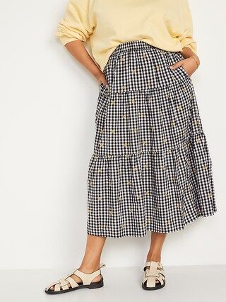 Tiered Gingham Maxi Skirt for Women | Old Navy (US)