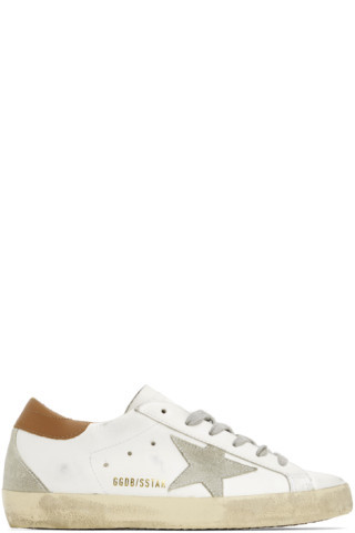 Golden Goose - SSENSE Exclusive White & Brown Super-Star Classic Sneakers | SSENSE