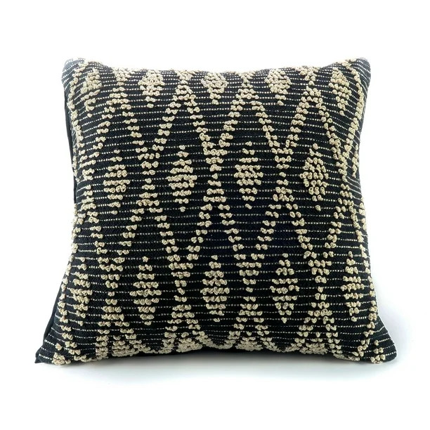 Woven Paths Floor Cushion, Pickens, 27" x 27", Black | Walmart (US)