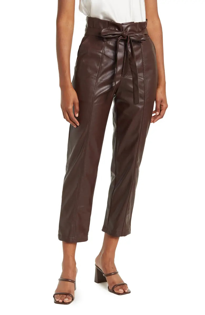 Lucy Paris Faux Leather Paperbag Waist Pants | Nordstromrack | Nordstrom Rack