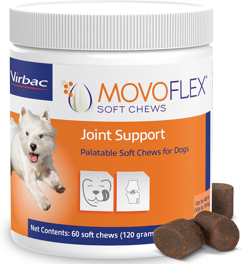 MOVOFLEX Soft Chews Hip and Joint Support Supplement for Small Dogs 60 Count by Virbac | Amazon (US)