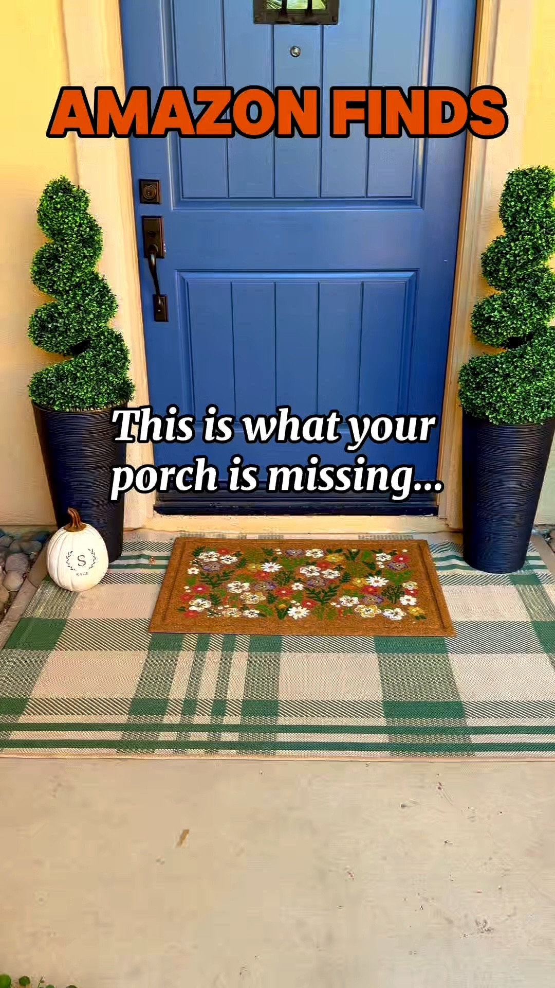 A dash of this, a dash of that… voilà 🌿 the perfect spring porch

Layered rugs for that cozy base, spiral trees for height, and sleek planters to frame it all—nothing overdone, just the right pieces in the right place.

It’s simple, fresh, and makes your entry feel instantly put together.

Make sure you check for coupons
Don’t take my word for it. Check out the reviews below.

#amazonfinds #springporch #frontporchdecor #outdoordecor #porchrefresh 

#LTKHome