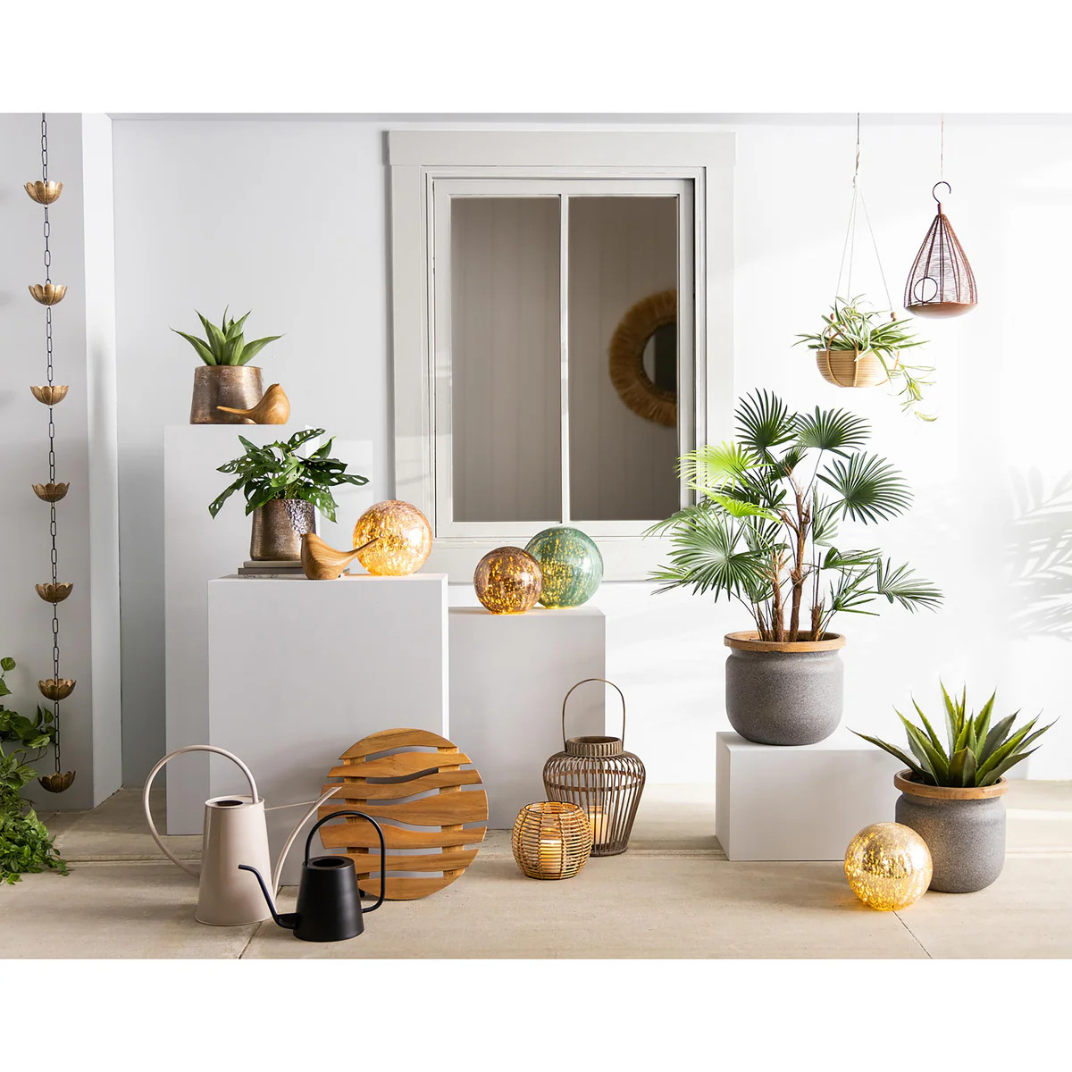 VivaStyle Planter, Wood, Rattan Hanging Basket Planter | Plow & Hearth