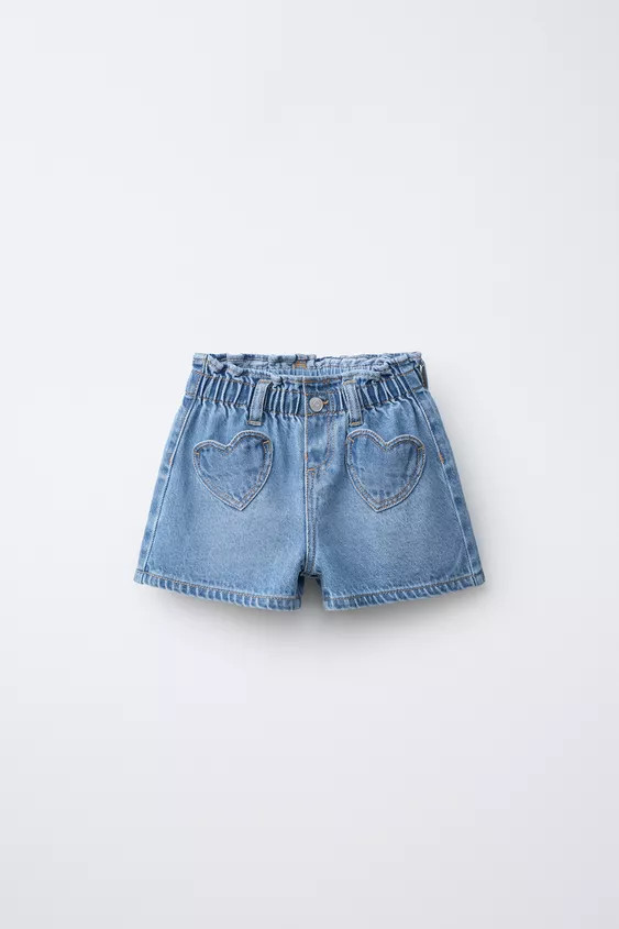 HEART POCKET DENIM SHORTS | Zara US