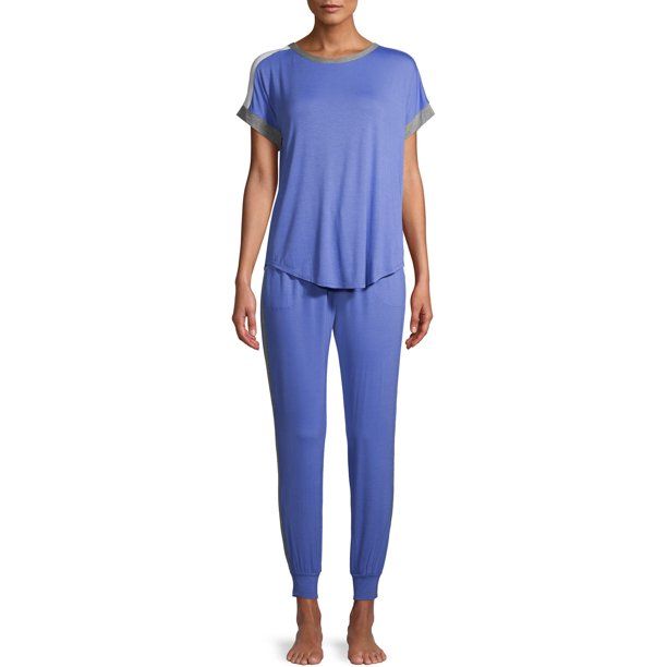 Secret Treasures Women's and Women's Plus Short Sleeve Top and Joggers, 2pc Pajama Set | Walmart (US)