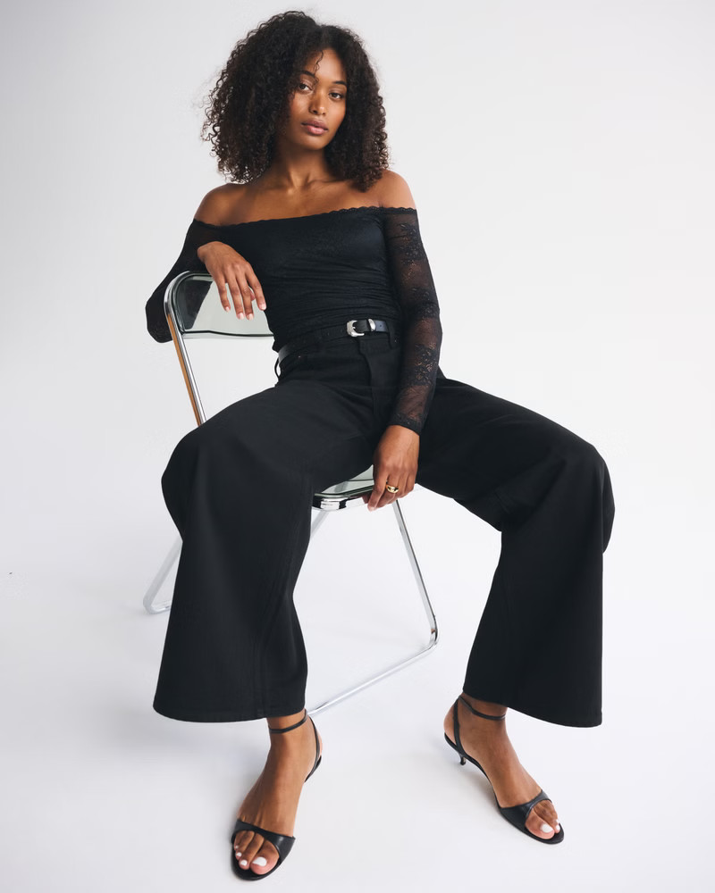 Curve Love High Rise Wide Leg Jean | Abercrombie & Fitch (US)