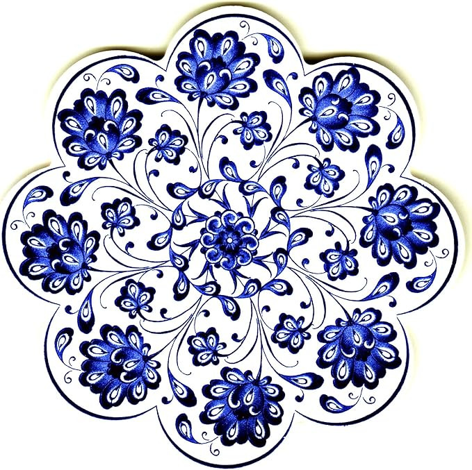 evIM Hand Art Ceramic Trivet - Ottoman Anatolian Decorative Organic Paint Iznik Trivet - Scratch ... | Amazon (US)