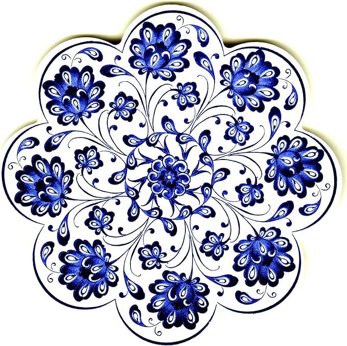 evIM Hand Art Ceramic Trivet - Ottoman Anatolian Decorative Organic Paint Iznik Trivet - Scratch ... | Amazon (US)
