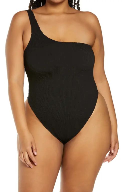 Good American Always Fits One-Shoulder One-Piece Swimsuit in Black001 at Nordstrom, Size 3 | Nordstrom