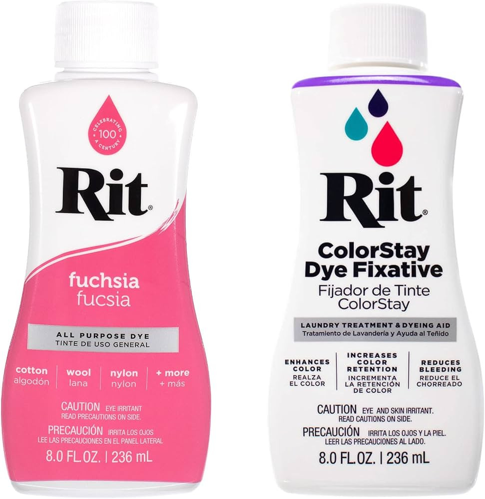 Rit Dye – 8 Oz. Liquid Fabric Dye for Clothing, Décor, and Crafts – Fuchsia with Color Fixat... | Amazon (US)