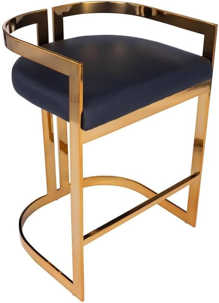 Beaumont Lane Metropolitan Living Faux Leather Counter Stool in Gold and Black | Amazon (US)