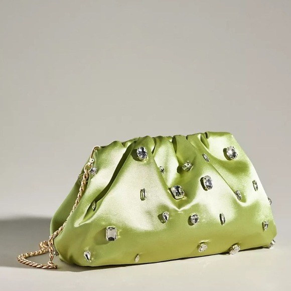 Anthropologie Maeve Frank’s clutch purse new green 2 straps | Poshmark