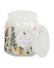 14oz Small Milky Glass Candle With Floral Decals And Lid | TJ Maxx