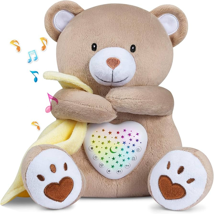 BEREST Rechargeable Baby Sleep Smile Bear, Mom's Heartbeat Baby Cry Sensor Lullabies & White Nois... | Amazon (US)