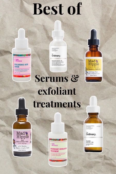 An esthetician’s favorite serums and exfoliating treatments / hyaluronic acid hydrating all skin types sensitive dry oily acne prone anti aging clean ingredients vitamin c brightening aha exfoliant mandelic acid skin clearing  

#LTKbeauty #LTKunder50